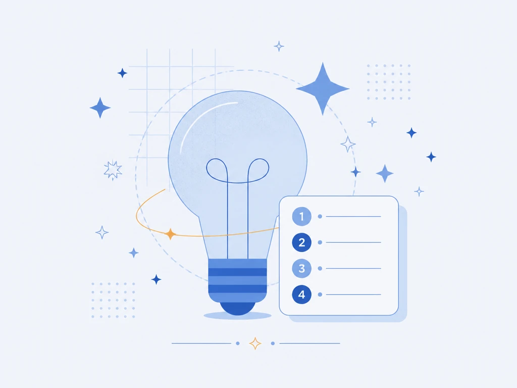 Flat illustration of a lightbulb with stars, illustrating 10 Life in the UK test tips