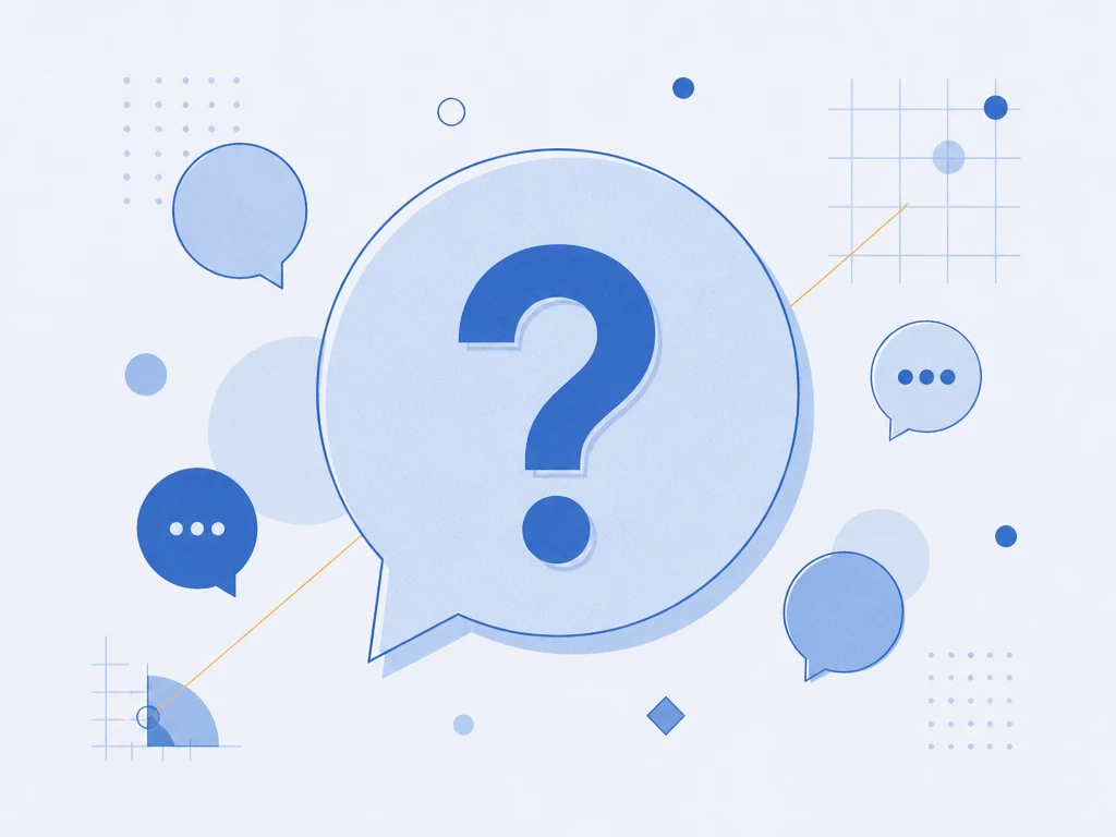 Flat illustration of a speech bubble with a question mark, illustrating the most common Life in the UK test questions