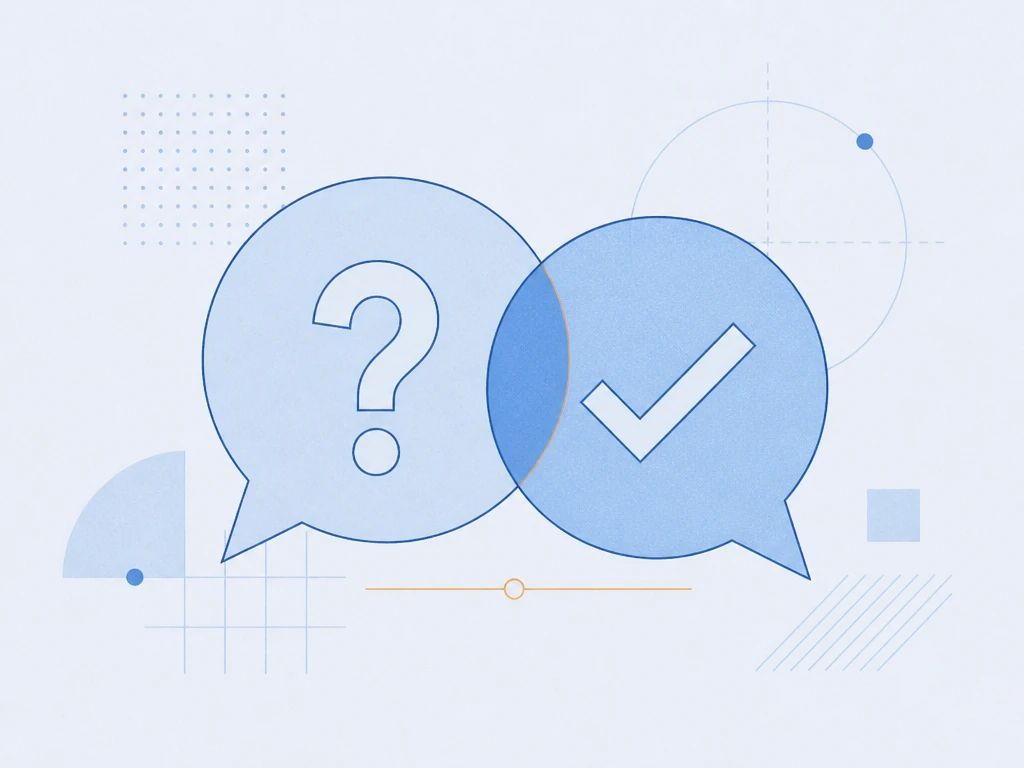Flat illustration of two speech bubbles, illustrating Life in the UK test questions and answers